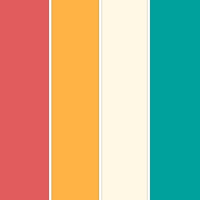 پالت رنگ تابستانی با رنگهای هلویی، سبزآبی و نارنجی، روانشناسی رنگ + کدهای رنگی