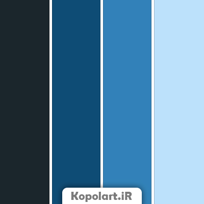 پالت رنگ زمستانی آبی درباری، آبی آسمانی و آبی نفتی به همراه روانشناسی رنگ و کدها(Rgb, Cmyk, Hex)