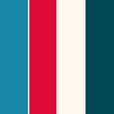 پالت رنگ آبی روشن، آبی نیلی و قرمز، به همراه روانشناسی رنگ و کدهای رنگی(rgb,hex,cmyk)