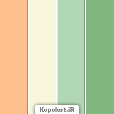 پالت رنگ پاستیلی هلویی، سبز و کرم استخوانی(پالت رنگ بهاری، پالت ترند 1403) به همراه روانشناسی رنگ و کد(Rgb, Cmyk, Hex)
