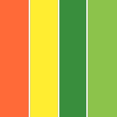 پالت رنگ زیبای نارنجی و سبز روانشناسی رنگ + کدهای رنگی