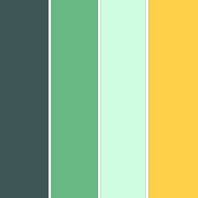 پالت رنگ سبز خزه ای، سبز نعنایی و زرد روانشناسی رنگ + کدهای رنگی