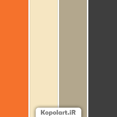 پالت رنگ پاییزی نارنجی سیر، مشکی و بژ به همراه روانشناسی رنگ و کدها(Rgb,Hex,Cmyk)