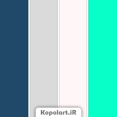 پالت رنگ سبز نعنایی، آبی سرمه‌ای، خاکستری روشن و سفید شیری، به همراه روانشناسی رنگ‌ها و کدها(Rgb, Cmyk, Hex)