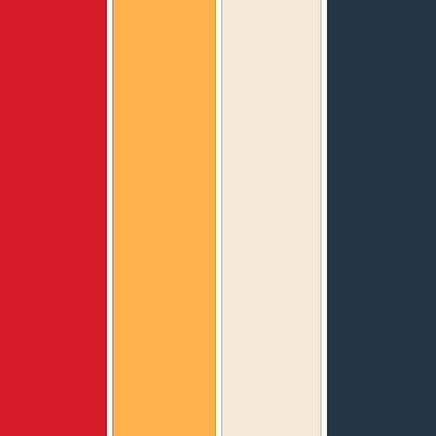 پالت رنگ جذاب قرمز و نارنجی