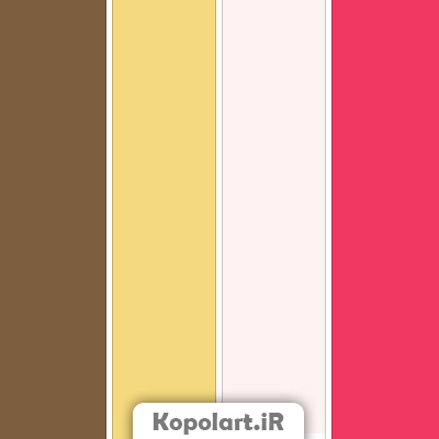 پالت رنگ قرمز مرجانی، زرد لیمویی و قهوه ای، روانشناسی رنگ + کدهای رنگی