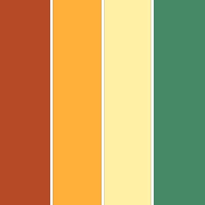 پالت رنگ قهوه ای، نارنجی و سبز دودی
