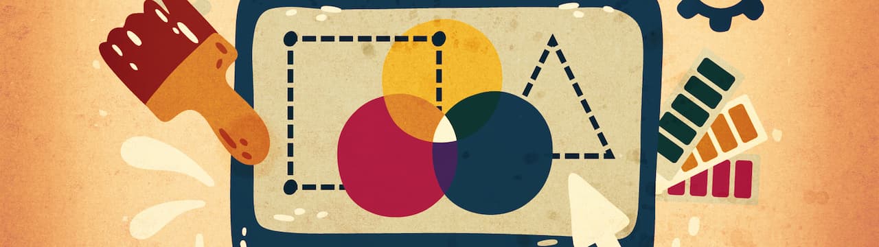 پوستر مینیمال ابزارهای گرافیکی کاربردی آنلاین در زمینه عکس و رنگ در وبسایت کپل آرت
