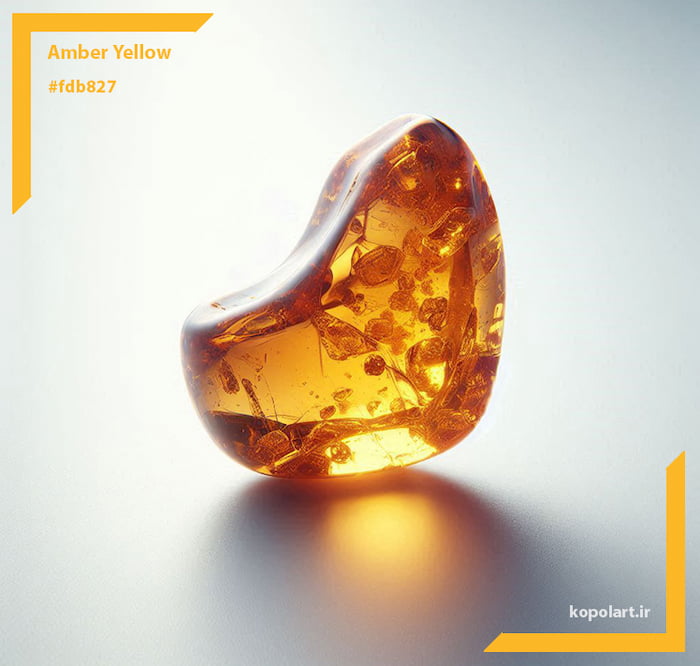 یک سنگ قیمتی با تم رنگ زرد انبهای(کهربایی)