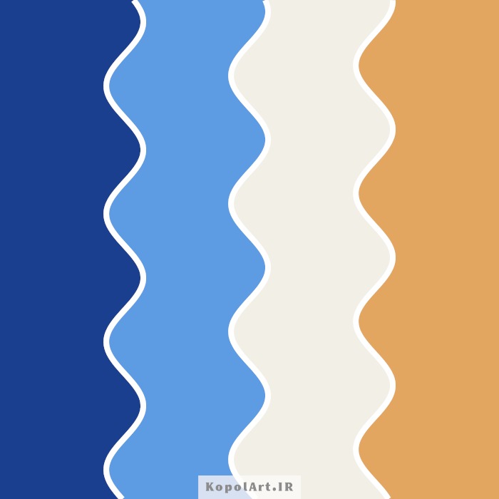 پالت رنگ آبی درخشان (Luminous Blue) رنگ سال ۲۰۲۷، آبی آسمانی، استخوانی و زرد خردلی ملایم