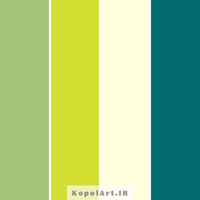 پالت رنگ بهاری سبز فسفری، یشمی و پسته ای