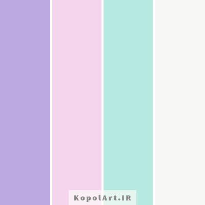 پالت رنگ پاستیلی یاسی، صورتی گُلی و سبزآبی