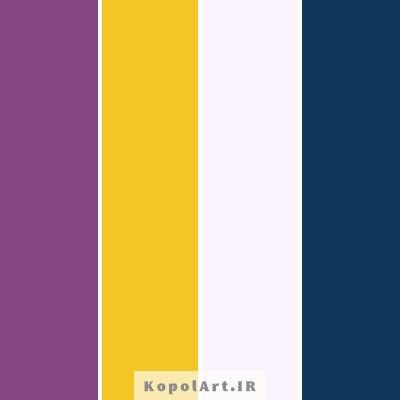 پالت رنگ زرد انبه ای (کهربایی)، بادمجانی و صورتی محو