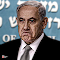 عکس پرتره گرافیکی از چهره بنیامین نتانیاهو