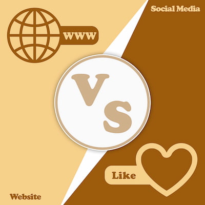 طرح مفهومی تفاوت وبسایت و شبکه‌های اجتماعی
