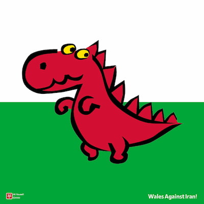 تصویر خلاقانه و طنز از پرچم کشور ولز