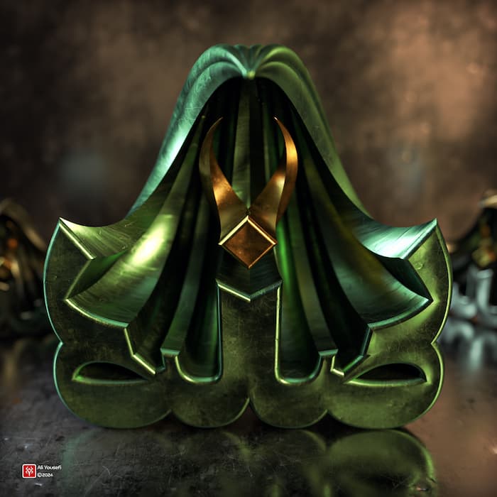 طرح گرافیکی حرفه ای تایپوگرافی سه‌بعدی اسم رضا | به مناسبت تولد امام رضا (ع) | رندر ادوبی دیمنشن