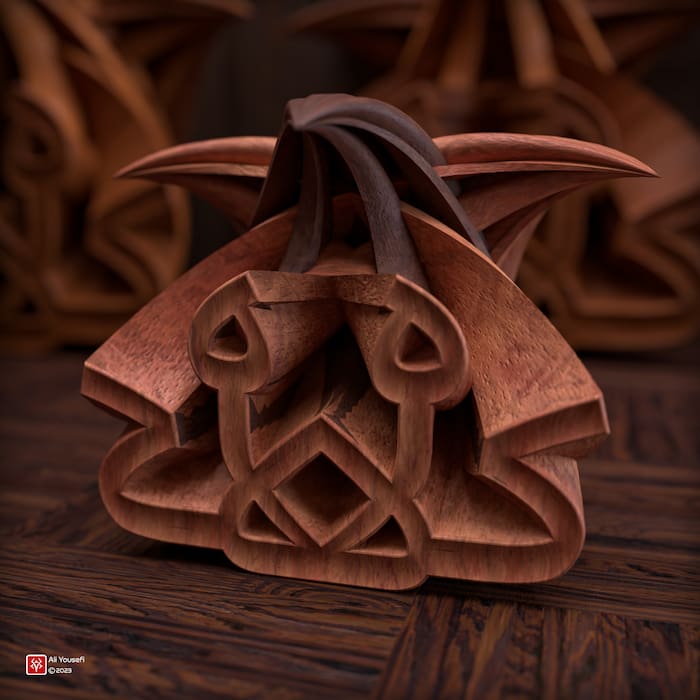 تایپوگرافی سه‌بعدی مذهبی آیه لا اکراه فی الدین(هیچ اجباری در دین نیست) در نرم افزار ادوبی دیمنشن