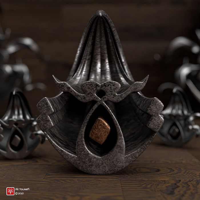 تایپوگرافی سه‌بعدی شعر زیبای هر که از ما بر می‌گرداند روی ممنونیم ما از صائب در ادوبی دیمنشن