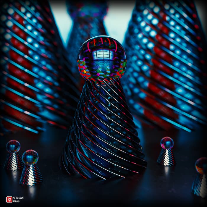 رندر سه‌بعدی گرافیکی خلاقانه، زاده هوش طبیعی انسانی در ادوبی دیمنشن، هوش طبیعی در مقابل هوش مصنوعی