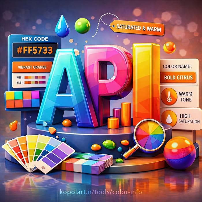 سرویس رایگان API تبدیل کد رنگ به نام رنگ به فارسی و انگلیسی و کدهای رنگ
