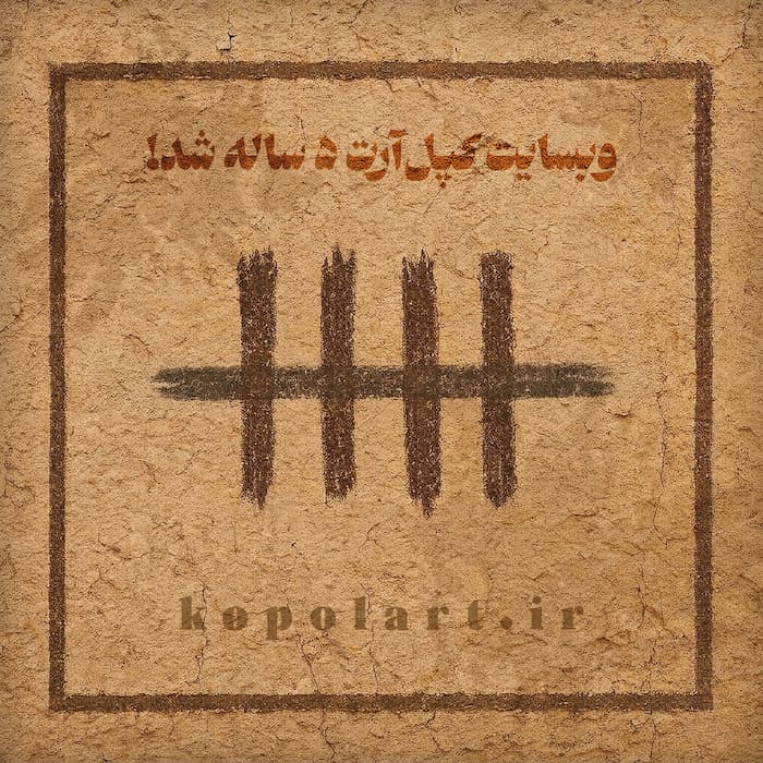 طرح گرافیکی تولد 5 سالگی وبسایت هنری کپل‌آرت