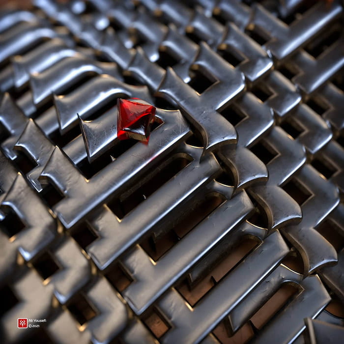 تایپوگرافی سه‌بعدی مذهبی سوره عصر در ادوبی دیمنشن، آیه انا الانسان لفی خسر