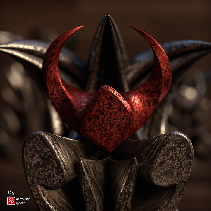 تایپوگرافی سه‌بعدی فارسی شعر وفا از صائب تبریزی در ادوبی دیمنشن