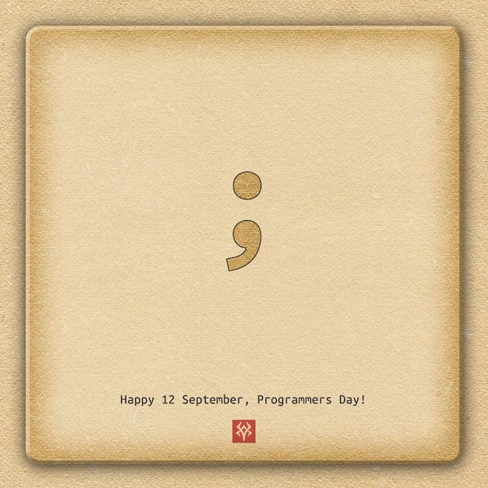 طرح گرافیکی سمی‌کالن(Semicolon) به مناسبت تبریک روز جهانی برنامه‌نویس | 12 سپتامبر 2024