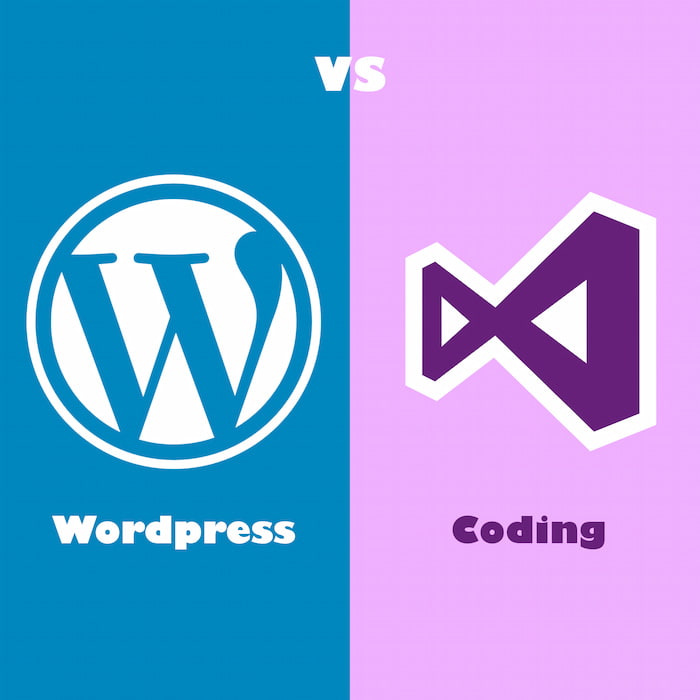 طرح گرافیکی مقایسه وردپرس با کدنویسی