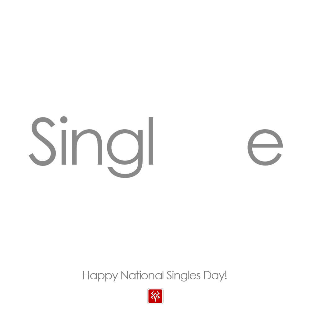 طرح گرافیکی فوق العاده خلاقانه از کلمه Single (تنها)، به مناسبت روز سینگل‌ها، 12 نوامبر