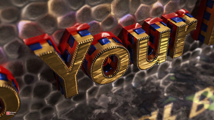 نمای بالا رندر سهبعدی تایپوگرافی Do Your Best