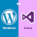 طرح گرافیکی مقایسه وردپرس با کدنویسی