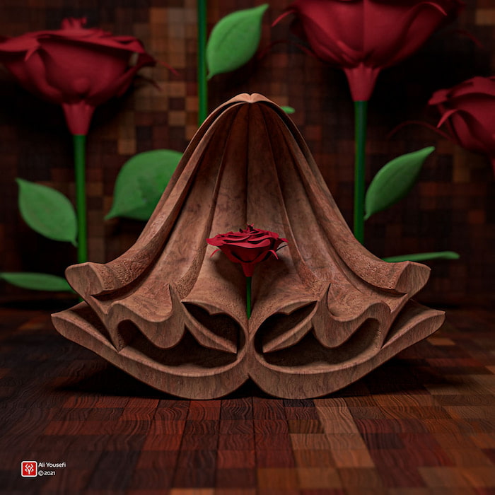 تایپوگرافی سه بعدی اسم مهدی