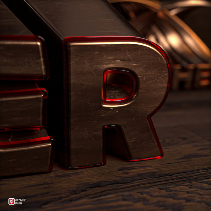 تایپوگرافی سه بعدی کلمه Teacher (معلم)