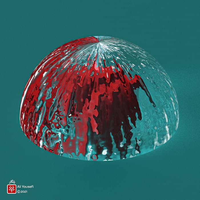 تایپوگرافی سه بعدی الله در فتوشاپ با مفهوم زنگار قلب