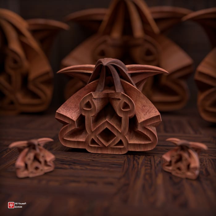 تایپوگرافی مذهبی سه بعدی آیه لا اکراه فی الدین | متریال چوب