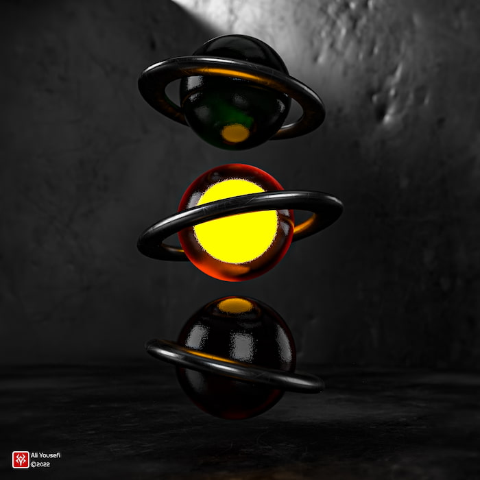 طرح خلاقانه چراغ راهنمایی رندر شده در ادوبی دیمنشن