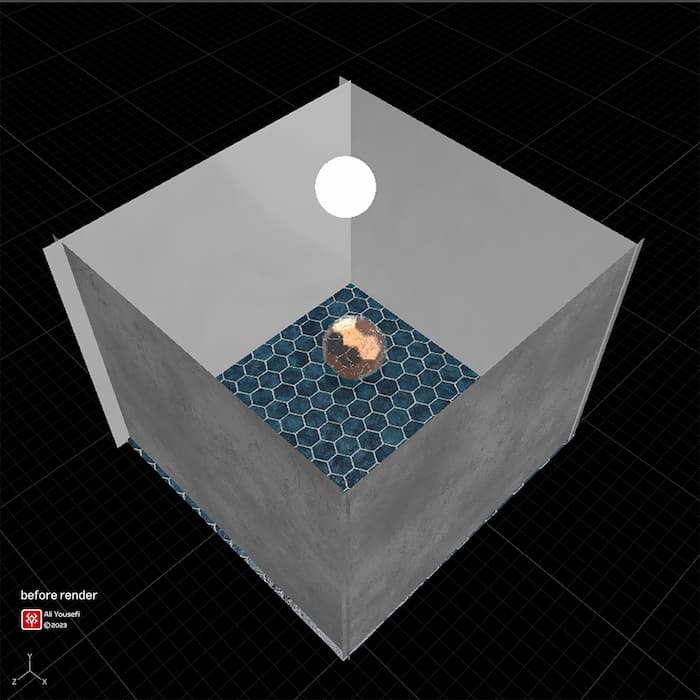 نمای محیط رندر نشده طرح  سه بعدی خلاقانه یکی مرد جنگی به از صد هزار