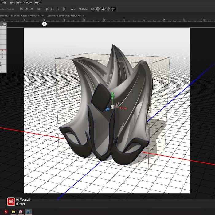 تایپوگرافی سه بعدی خدا در ادوبی دیمنشن