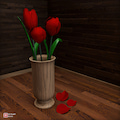 رندر سه‌بعدی ادوبی گل قرمز و گلدان در ادوبی دایمنشن به مناسبت نوروز و آغاز فصل بهار