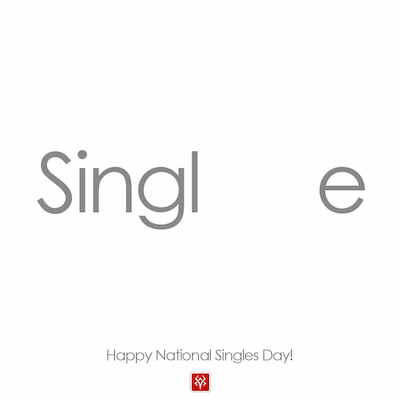 طرح گرافیکی فوق العاده خلاقانه از کلمه Single (تنها)، به مناسبت روز سینگل‌ها، 12 نوامبر