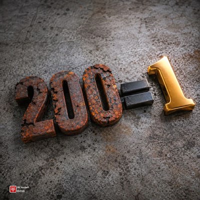 طرح گرافیکی خلاقانه، 200 تومان با متریال فلز رنگ زده در برابر 1 دلار امریکا با متریال طلایی!