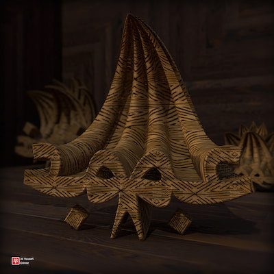 تایپوگرافی سه‌بعدی فارسی کلمه غم، برگرفته از بیت ما خانه بدوشان غم سیلاب نداریم، رندر ادوبی دیمنشن