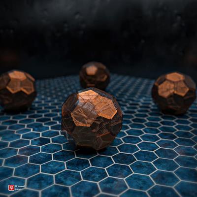 طرح گرافیک خلاقانه توپ با متریال شیشه شکسته در جلوی آینه، شعر یکی مرد جنگی به از صد هزار از فردوسی