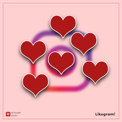 طرح گرافیکی گسترش قابلیت کلیشه‌ای لایک کردن در تمام اینستاگرام!