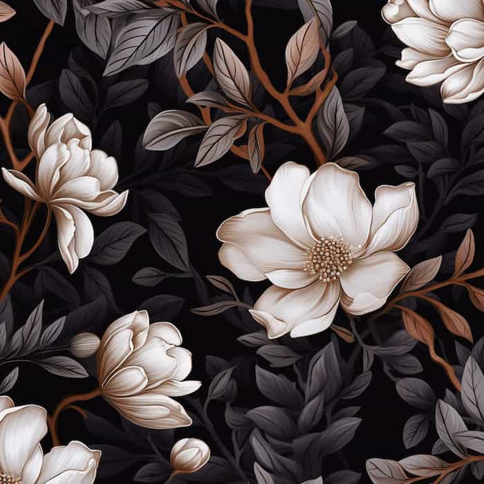 والپیپر دارک گلهای سفید