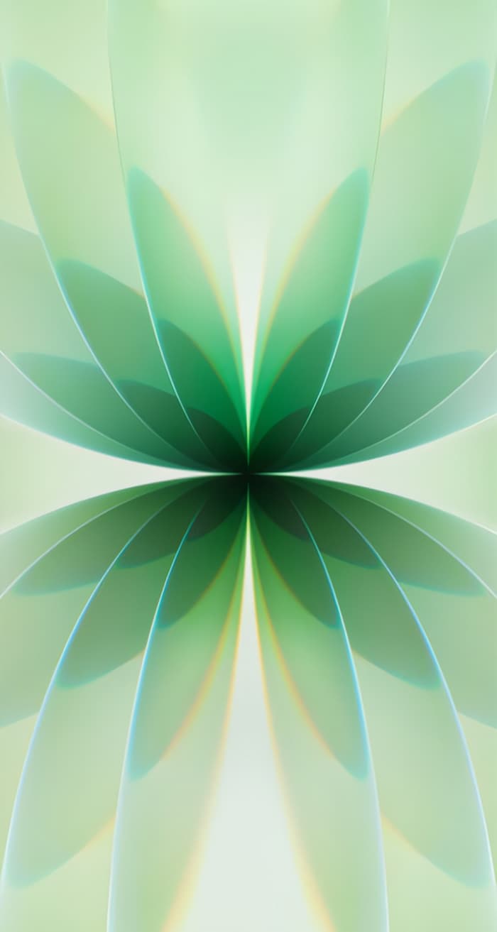 والپیپر آیفون 17 استاندارد، با کیفیت 4k، تم سبز رنگ، نسخه کامپیوتر