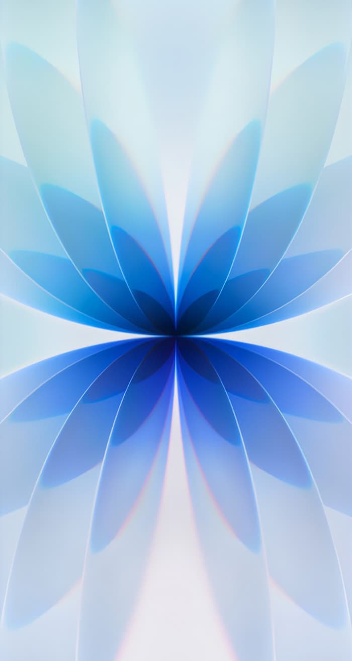 والپیپر آیفون 17 استاندارد، با کیفیت 4k، تم آبی رنگ، نسخه کامپیوتر