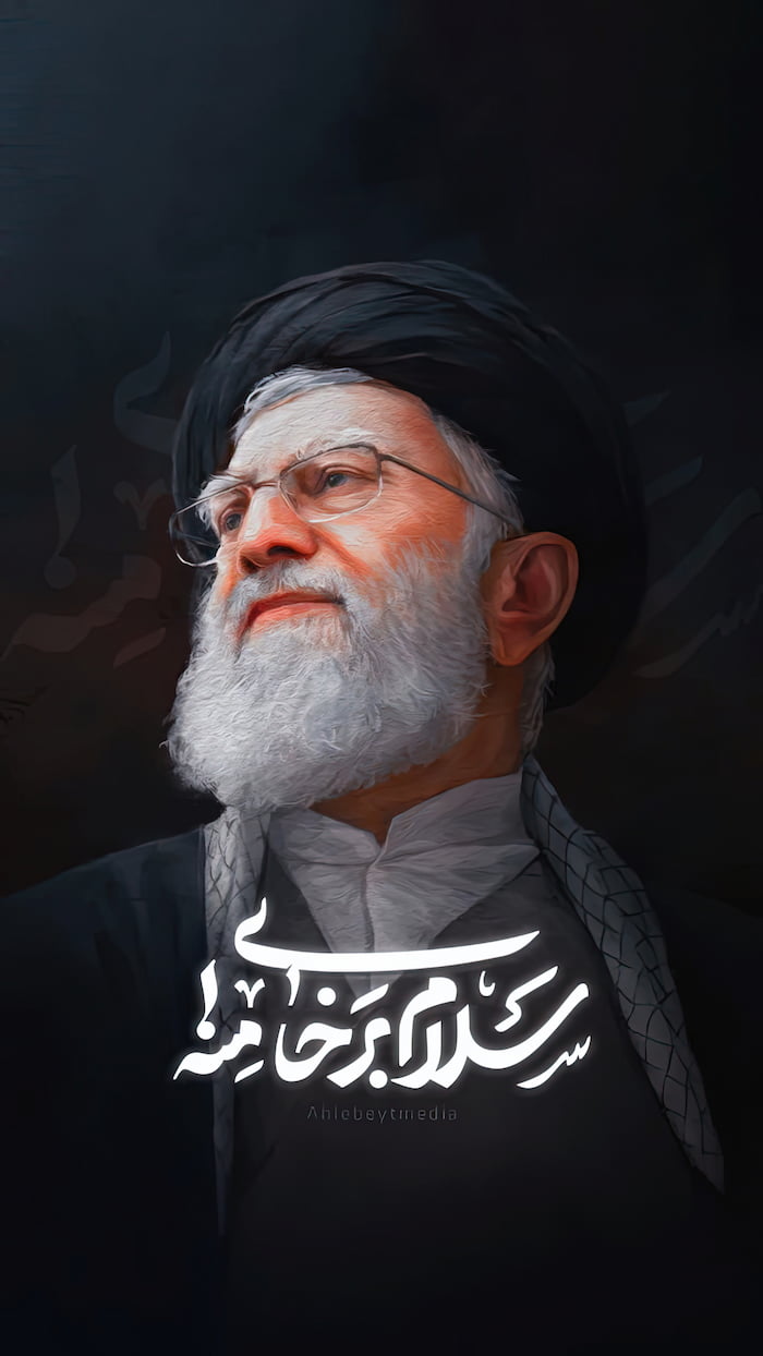 والپیپر سید علی خامنهای (ره) با تم دارک مناسب استوری